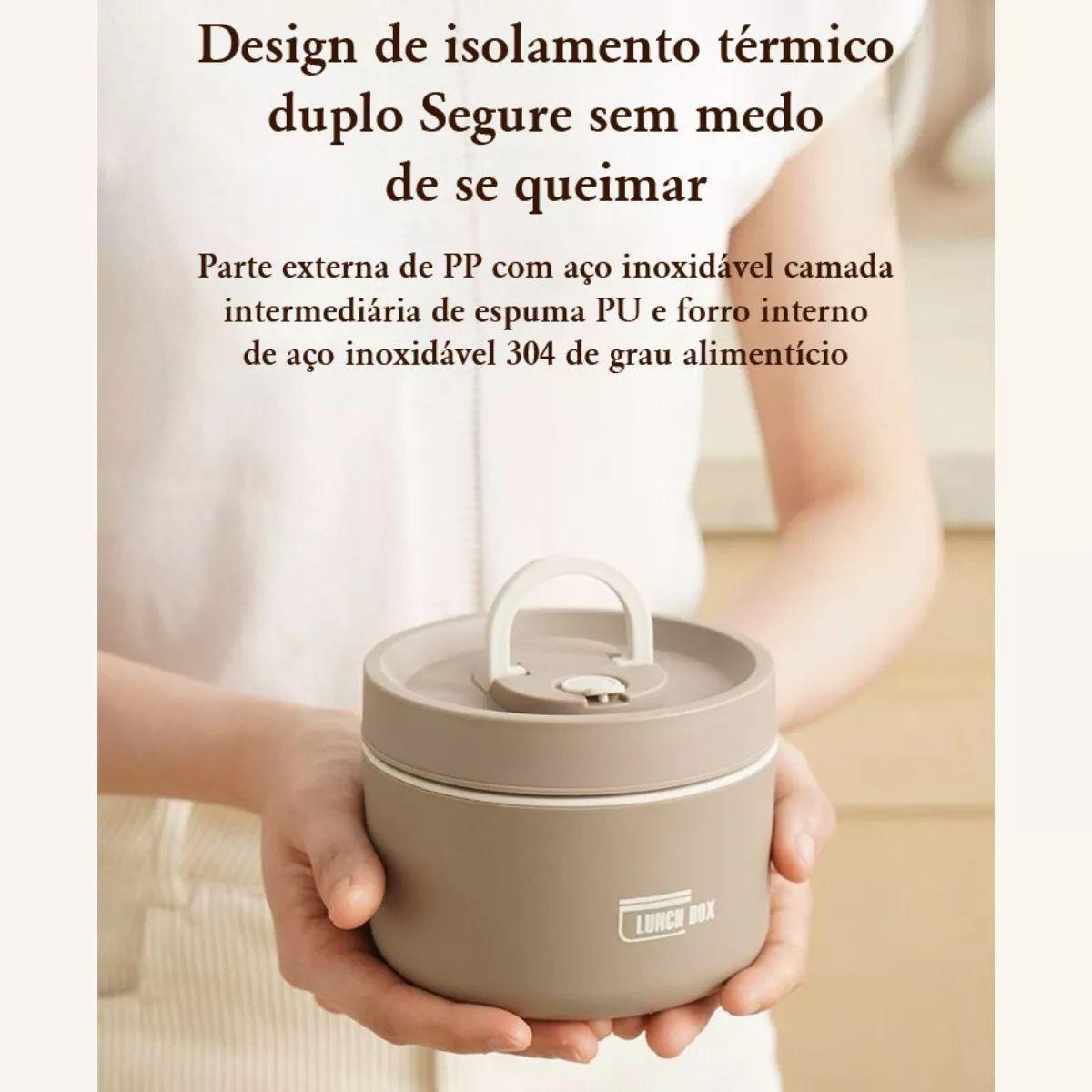 Miniatura Kit 3 Marmita Térmica Redonda Viagem Bolsa Térmica Qualidade