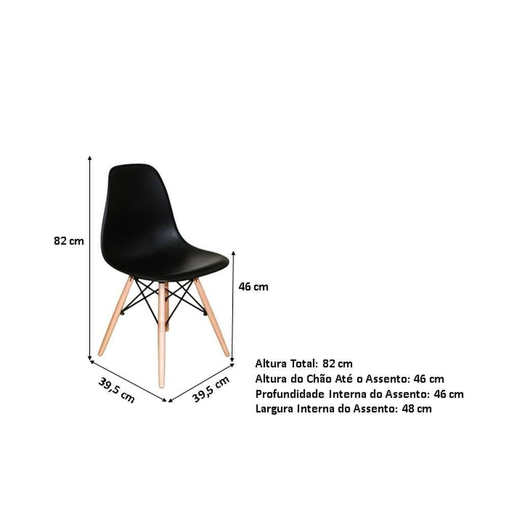Cadeira Charles Eames Eiffel Dkr Wood - Design - Preta