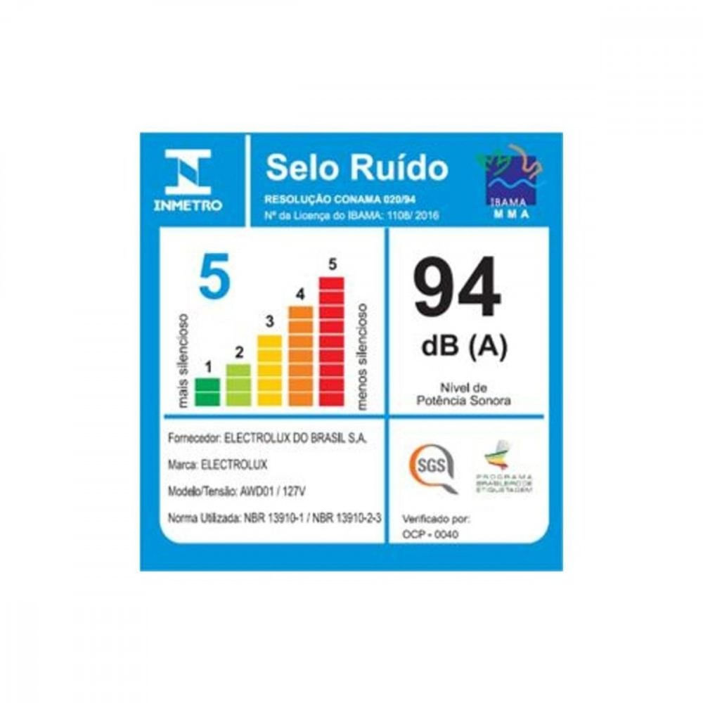Miniatura Aspirador de Pó e Água Electrolux 1250W Hidrolux AWD01 Preto - 220V