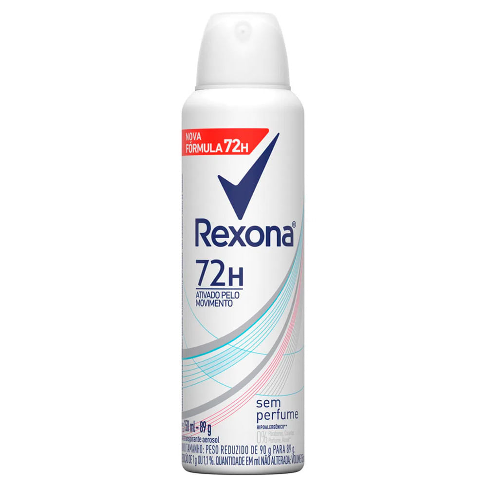Desodorante Rexona Sem Perfume Aerosol Antitranspirante 72h 150ml