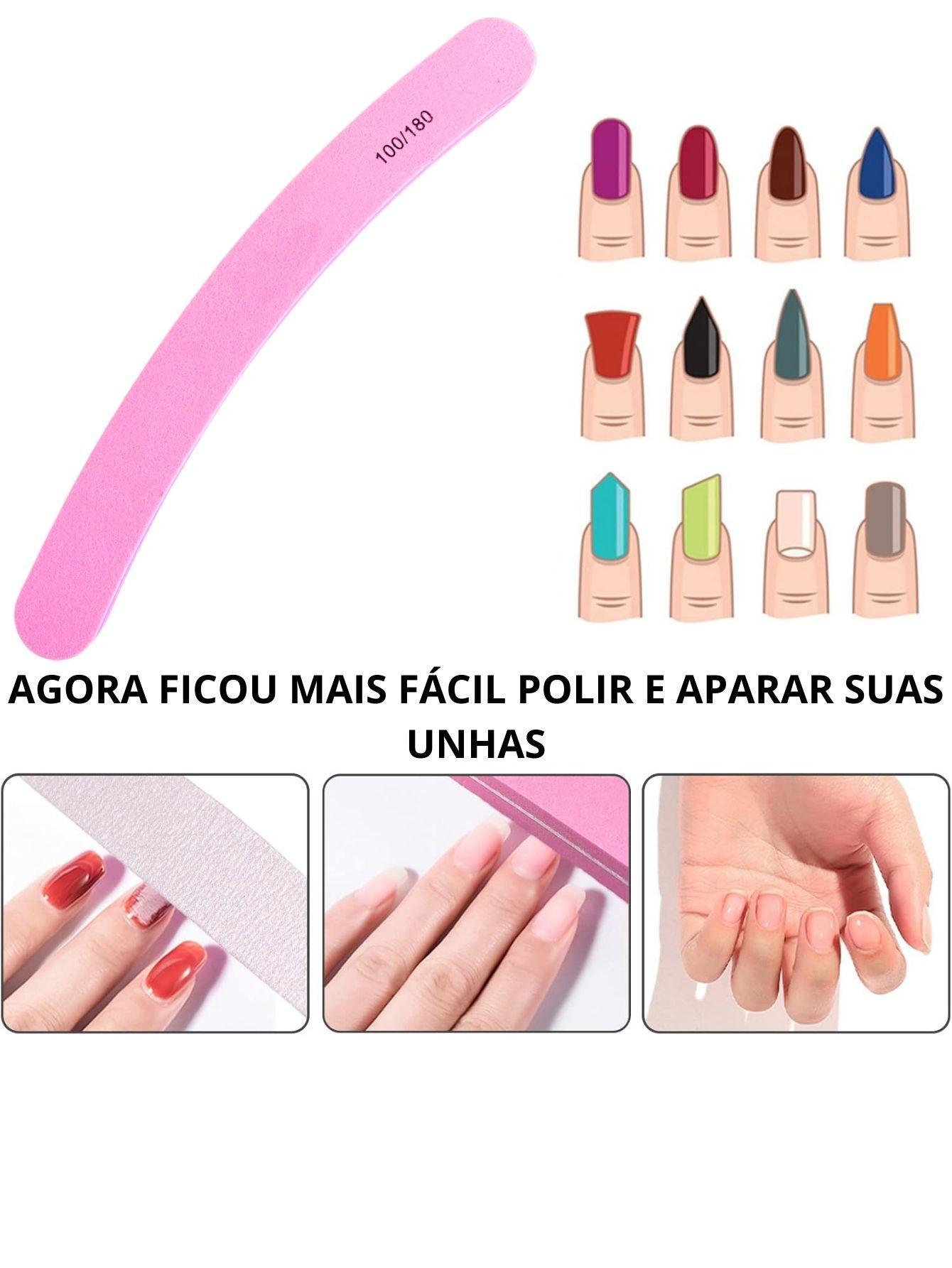 Miniatura Kit Alicate + Lixa Buffer 100/180 Cutícula Corta Unha