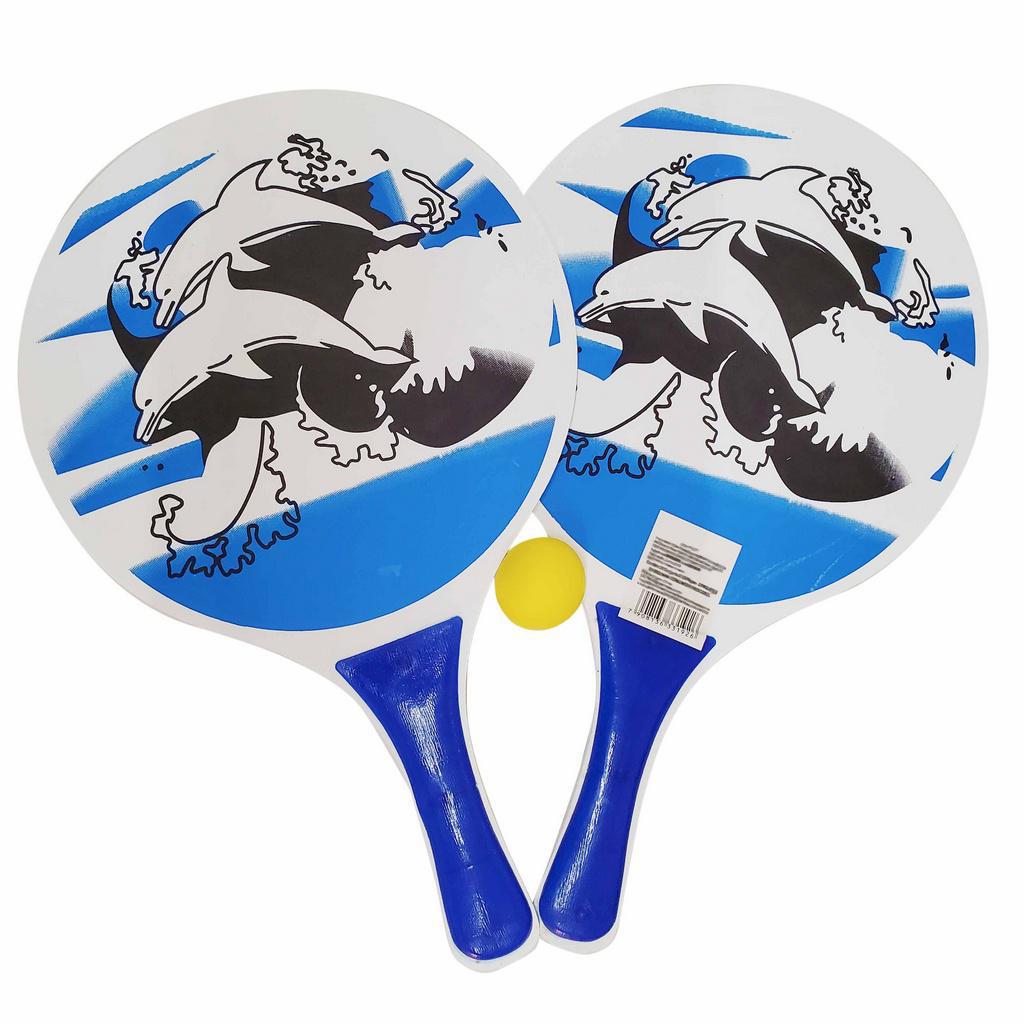 Miniatura Kit Frescobol 2 Raquetes 1 Bola Esporte Praia Fitness Lazer