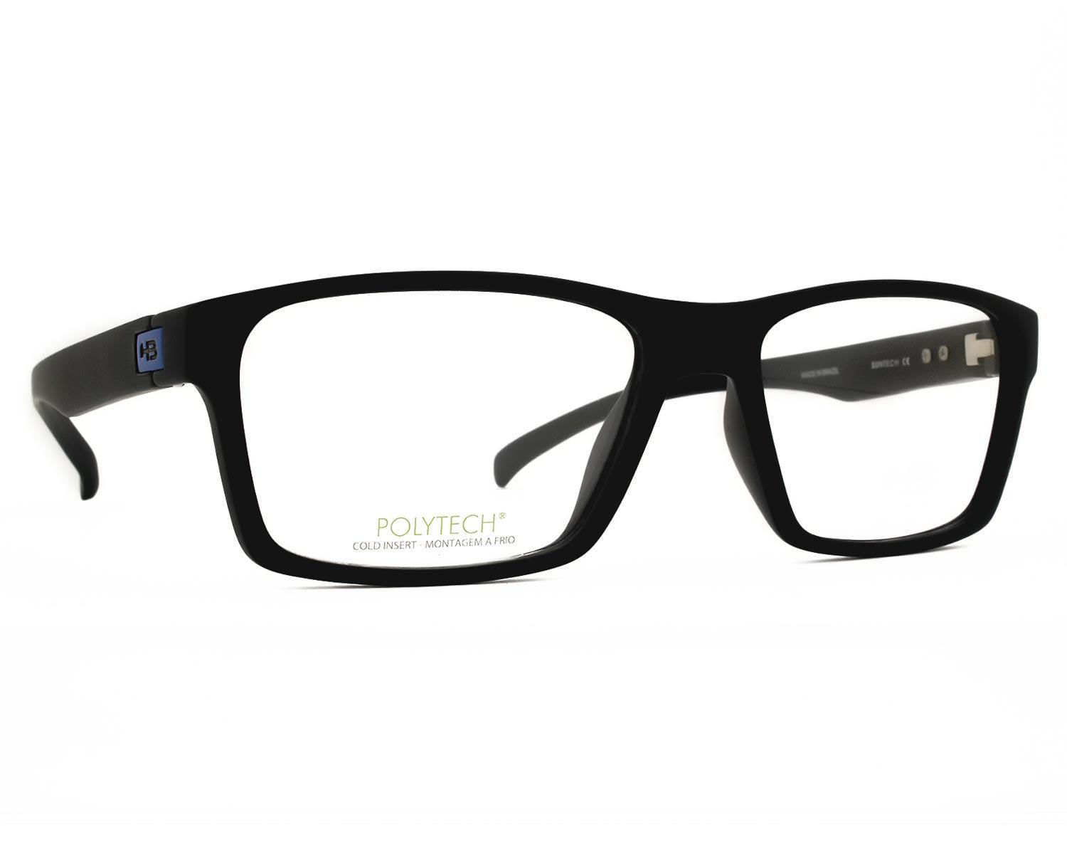 Miniatura Óculos De Grau Hb Polytech Matte Black D. Light Blue