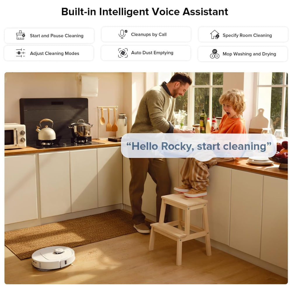 Miniatura Roborock S8 MaxV Ultra: Aspirador Robô e Esfregão com Abastecimento e Drenagem Automáticos, Design FlexiArm, Lavagem e Secagem Automáticas.