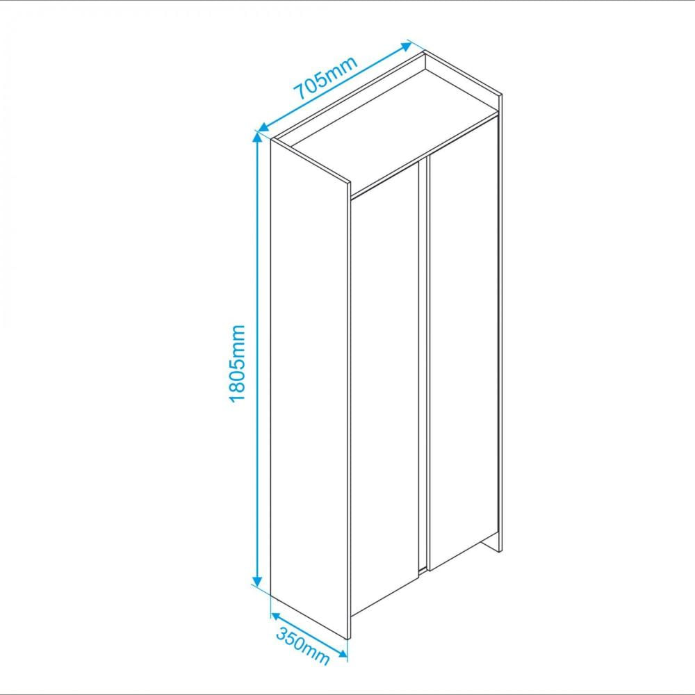 Miniatura Armário 2 Portas 9 Prateleiras Office BRV Móveis Branco/Castanho