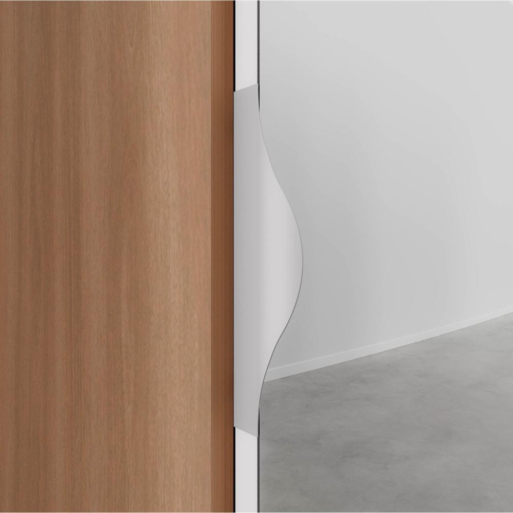 Guarda Roupa Hera 1 Porta com Espelho 6 Prateleiras CabeCasa MadeiraMadeira Branco Geada/Louro