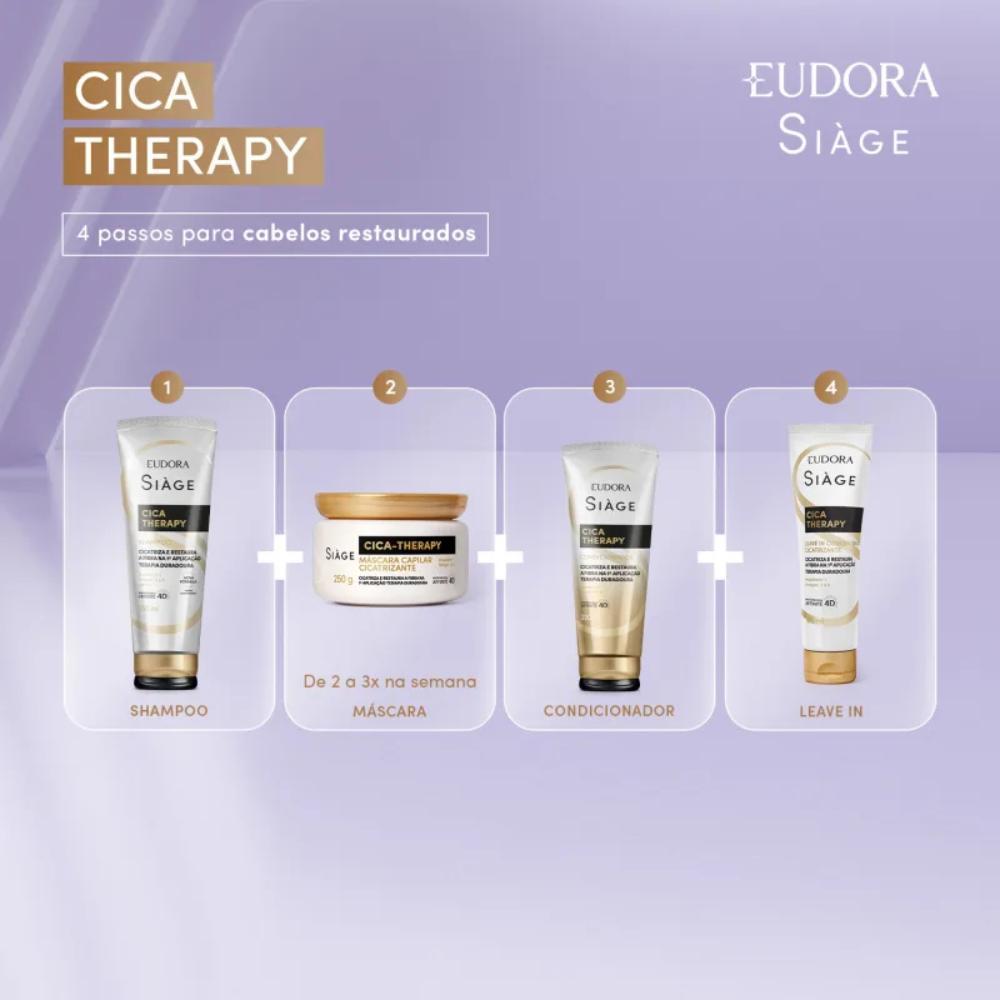 Kit Eudora Siàge Cica-Therapy Shampoo Condicionador Máscara