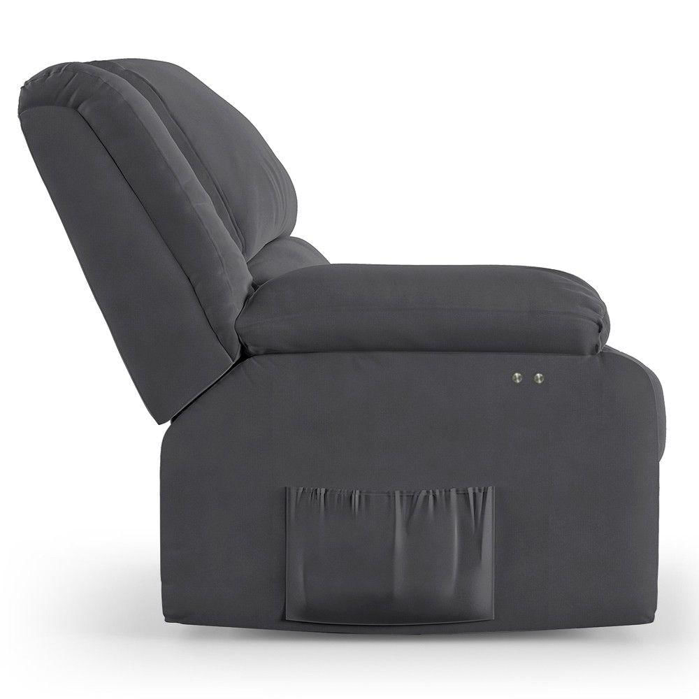 Miniatura Poltrona Do Papai Reclinável Pietra Power Touch Usb Fh9 Veludo Cinza - Mpozenato
