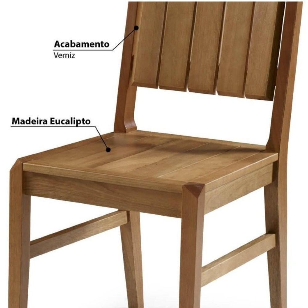 Conjunto Mesa de Jantar Angra 90 cm com 4 Cadeiras Mel