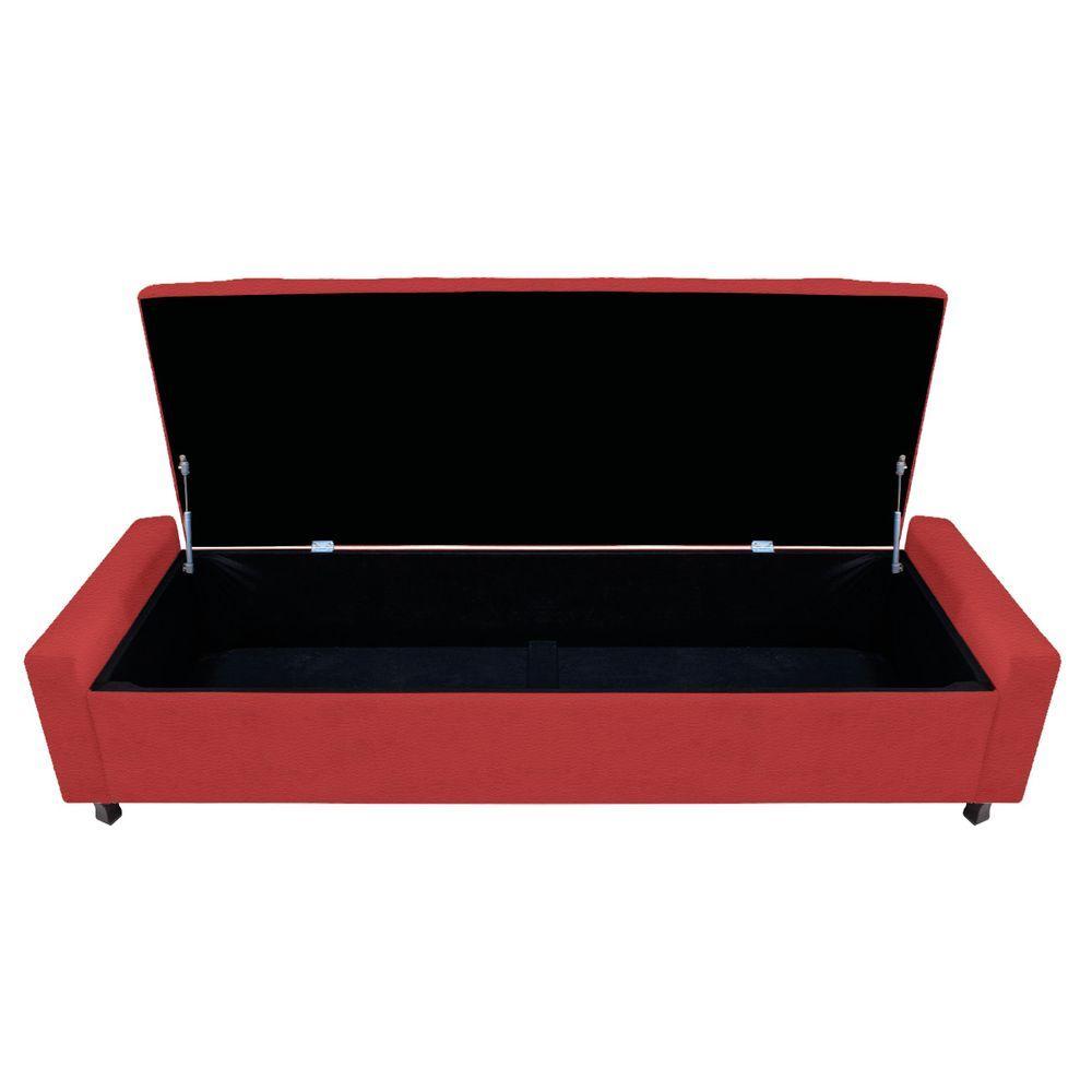 Miniatura Calçadeira Baú Queen Everest P02 160 Cm Para Cama Box Corano - Amarena Móveis Vermelho