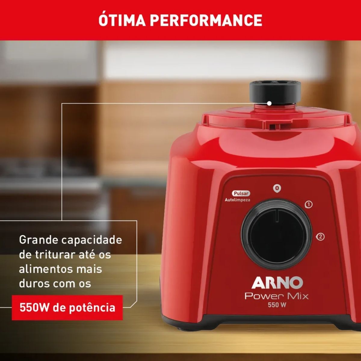 Liquidificador Arno 550W Power Mix Vermelho LQ11 110v 110V