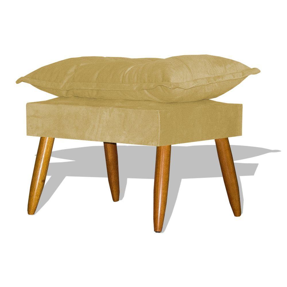 Miniatura Puff Opala Decorativo Pés Palitos Quarto - Amarelo