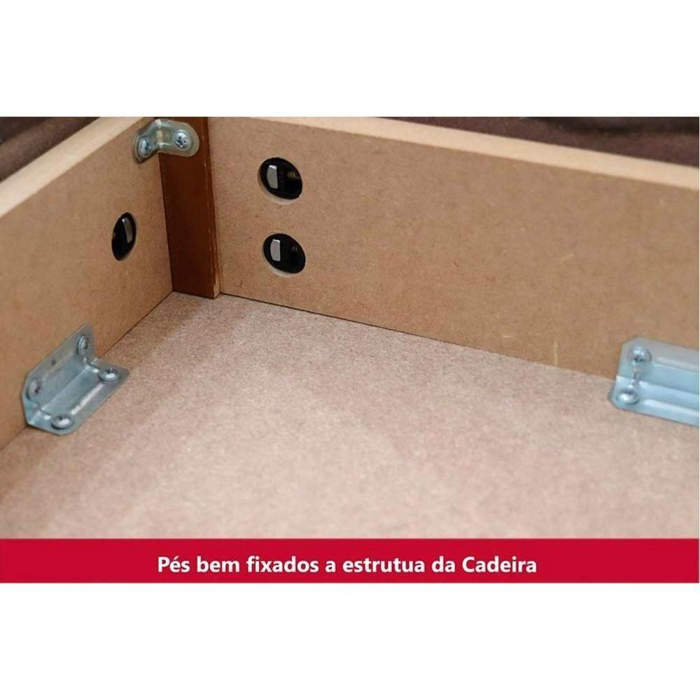 Miniatura Sala De Jantar Completa Lins Sc91 Tampo Madeirado C- Vidro Canto Reto 120x80cm E 4 Cadeiras Vita Nature-veludo Light Linho - Henn
