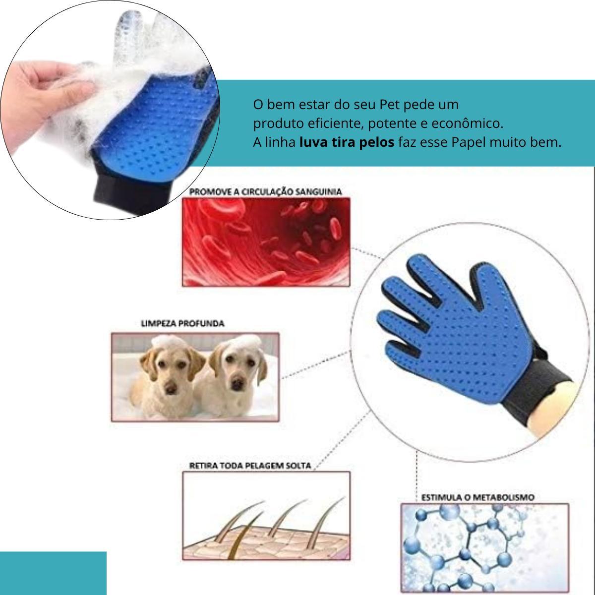 Miniatura Luva Escova Para Pets Remoção Pelos Conforto