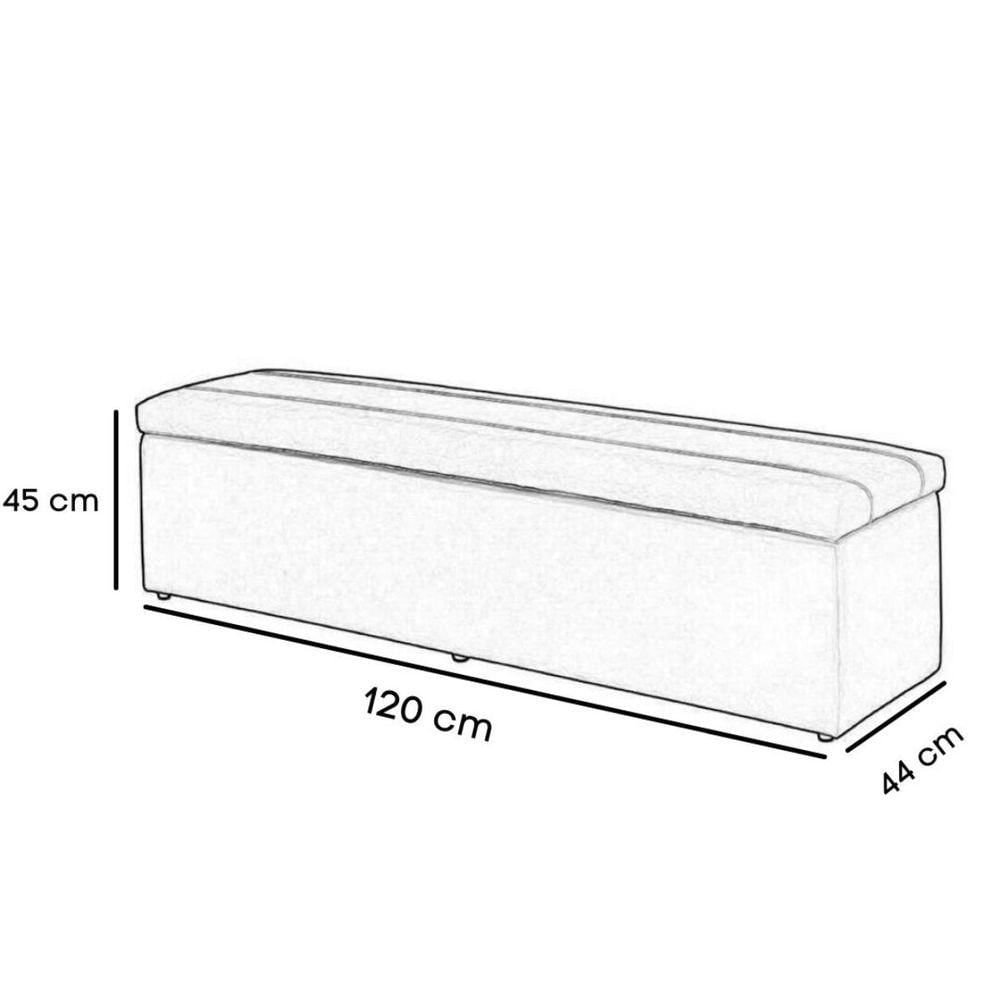 Calçadeira Baú Recamier Viúva 120 Cm Raissa Suede Amarelo