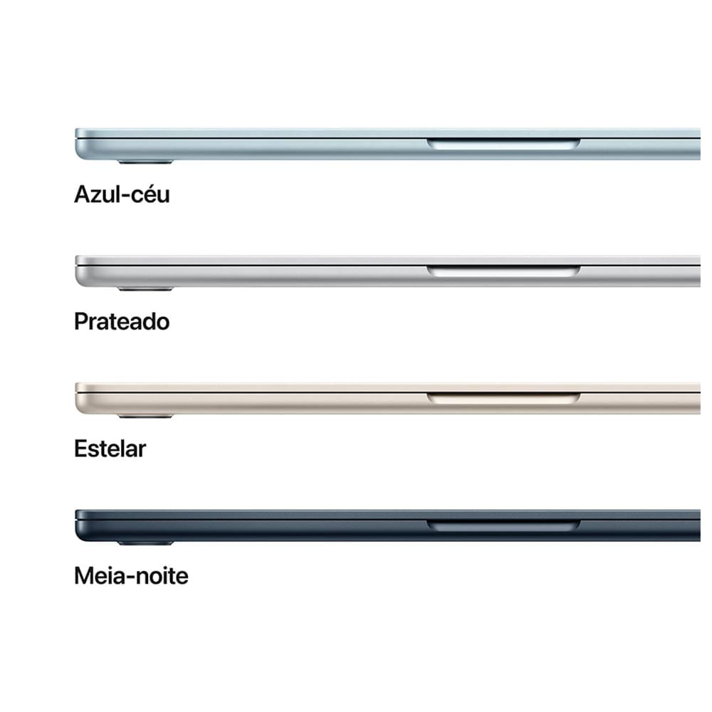 Miniatura Notebook Apple MacBook Air 13,6" M4 (CPU de 10 núcleos, GPU de 10 núcleos, 16GB RAM, 512GB SSD) - Prateado Bivolt