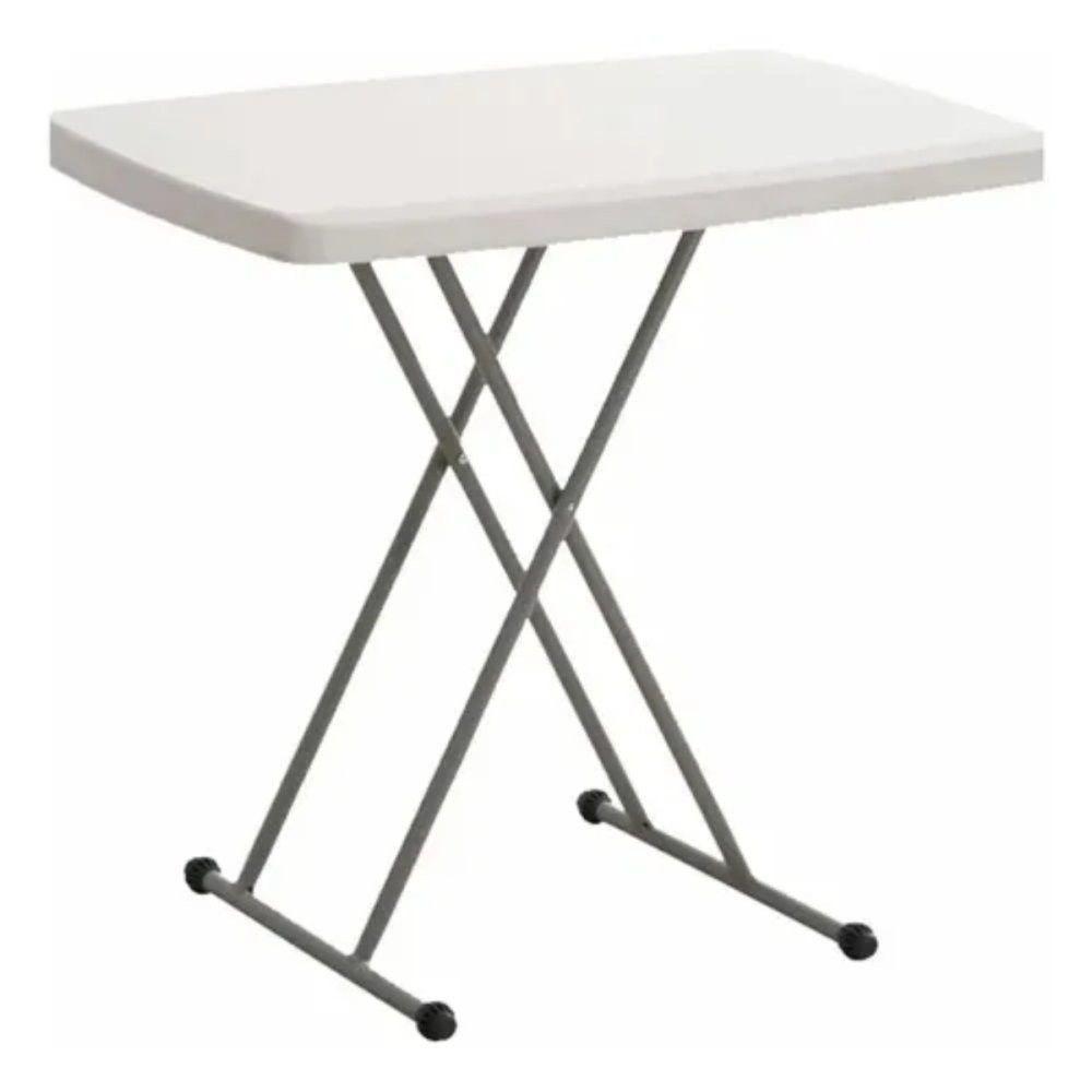 Miniatura Mesa Dobrável Multiuso Branca Altura Ajustável 80cm Robusta