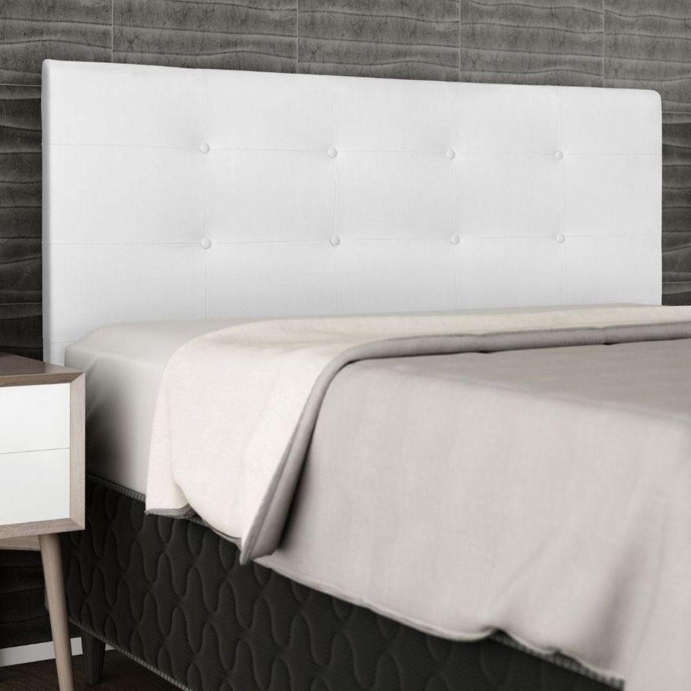 Cabeceira Estofada Cama Queen 160 Cm Helena Corino Branco