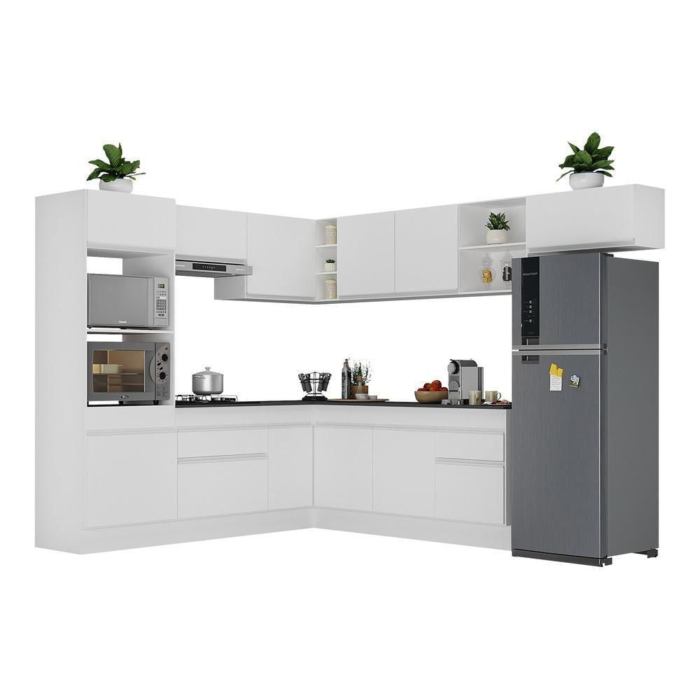 Miniatura Armário De Cozinha Completa De Canto Multimóveis Branco