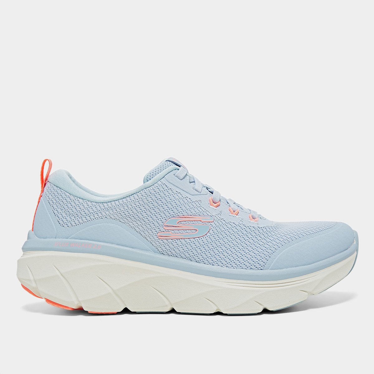 Miniatura Tênis Skechers D'Lux Walker 2.0 Rad Feminino Azul+Rosa - 34