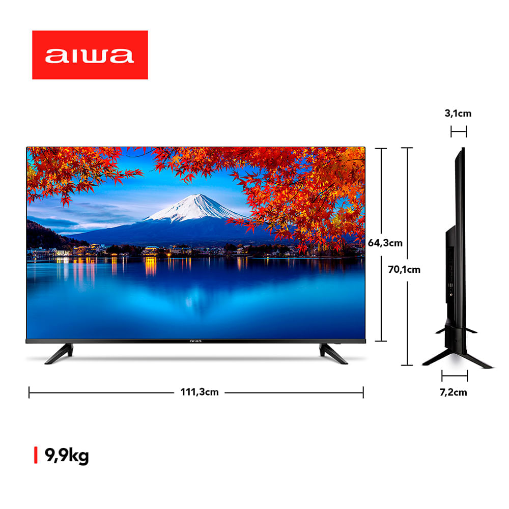 Smart TV Aiwa AWS-TV-50-BL-02-A Borda Infinita - Bivolt