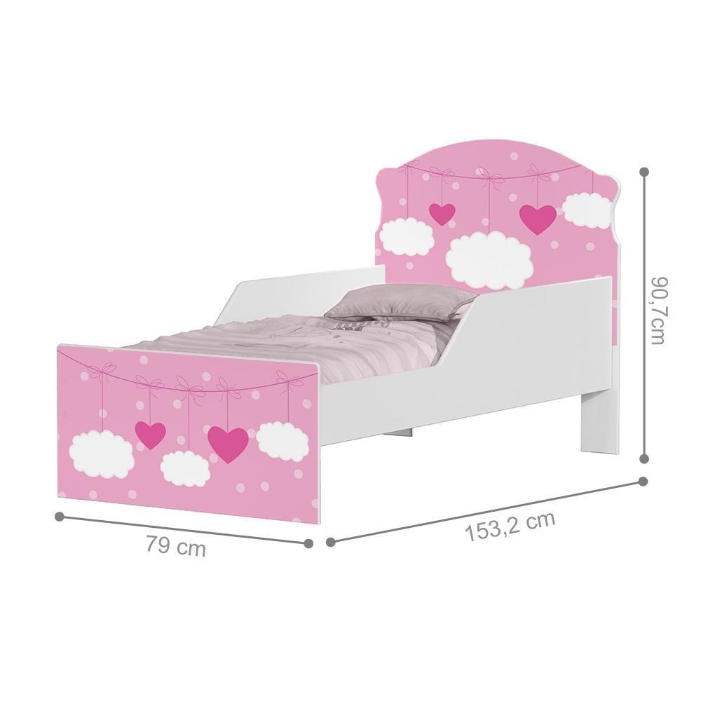 Miniatura Cama Infantil Rosa Menina Com Colchão