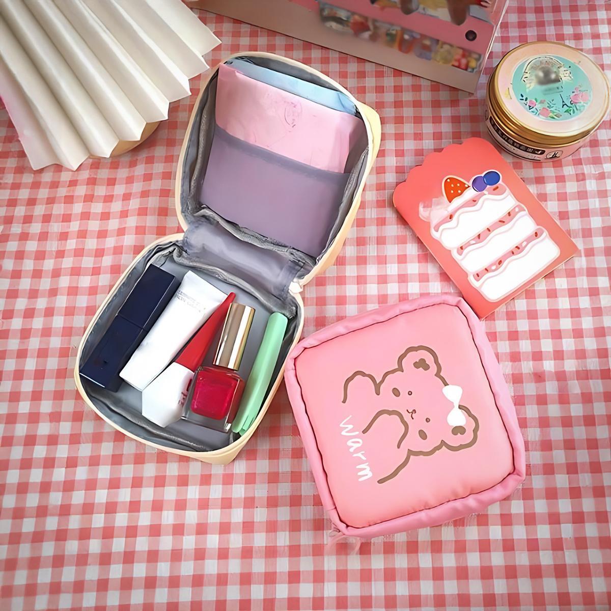 Miniatura Necessaire Feminina Pequena Para Absorventes E Cosméticos