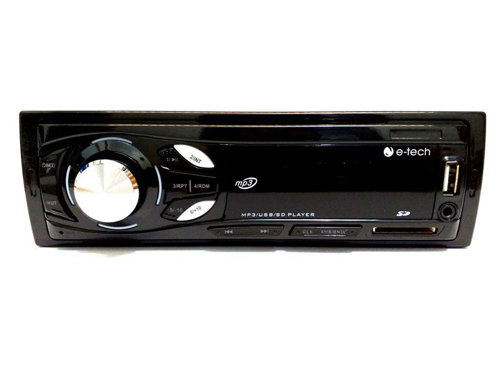 Miniatura Radio Automotivo Mp3 Fm Usb Sd Bt Com Bluetooth E-Tech Light