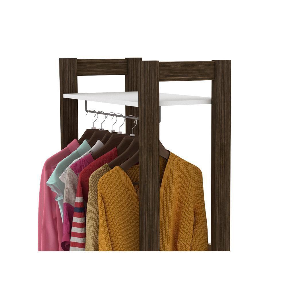 Miniatura Armário Closet Com 2 Gavetas Cr35001 Branco/Nogal