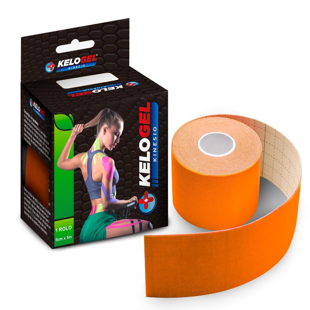 Miniatura Fita Kinésio Tape Bandagem Elás. Kelogel Premium 5Cmx5M 10Un