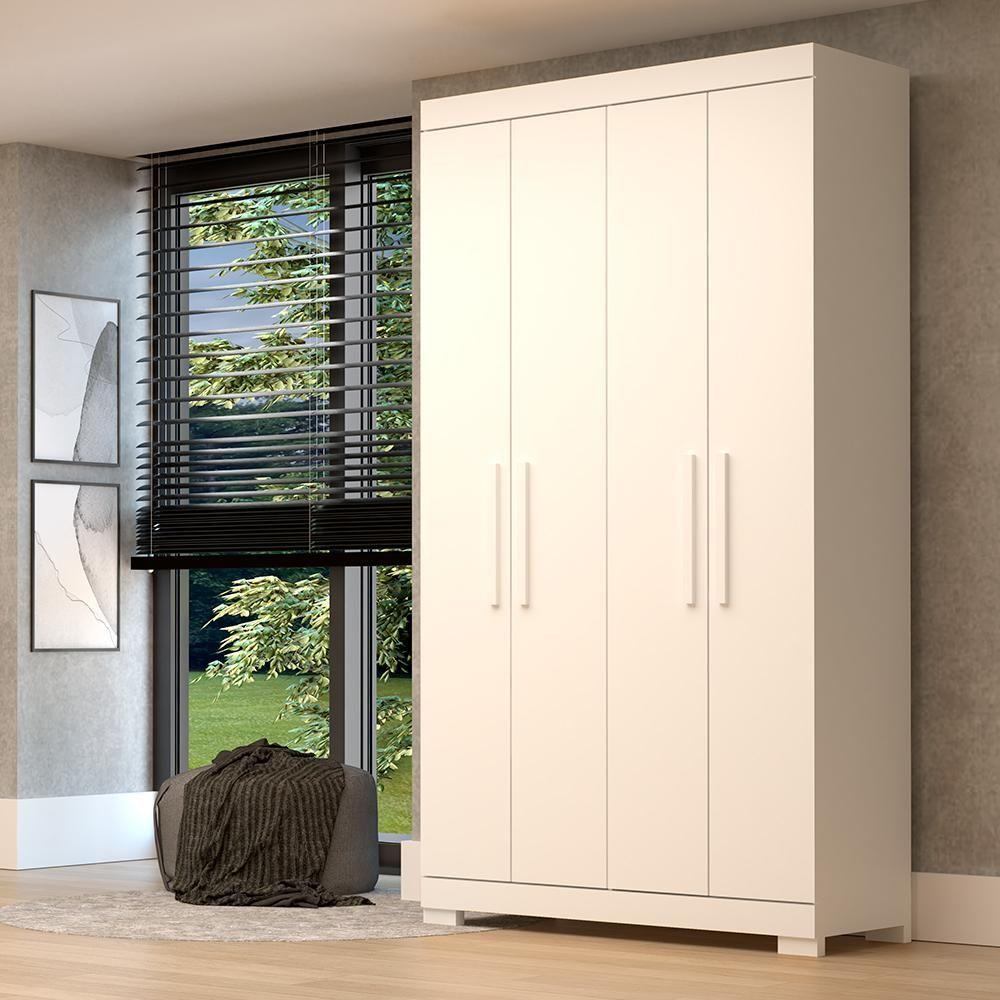 Miniatura Guarda-roupa Solteiro Canadá 4 Portas 100% Mdf Linhamobília Branco