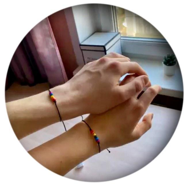 Pulseira Casal Fecho Miçangas Pride Colorida Detalhes P0078