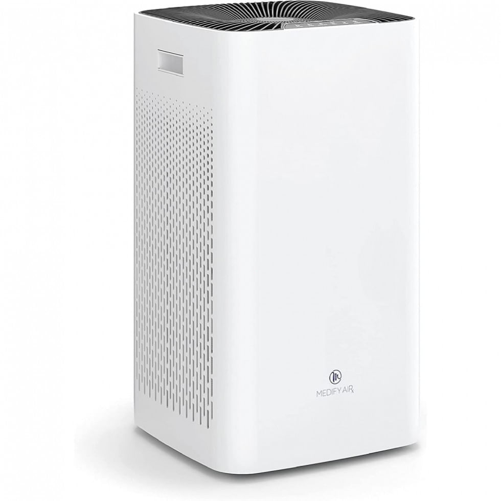 Miniatura Purificador de Ar com Filtro True HEPA H14, Área até 230 m2, Medify MA112UV, Branco