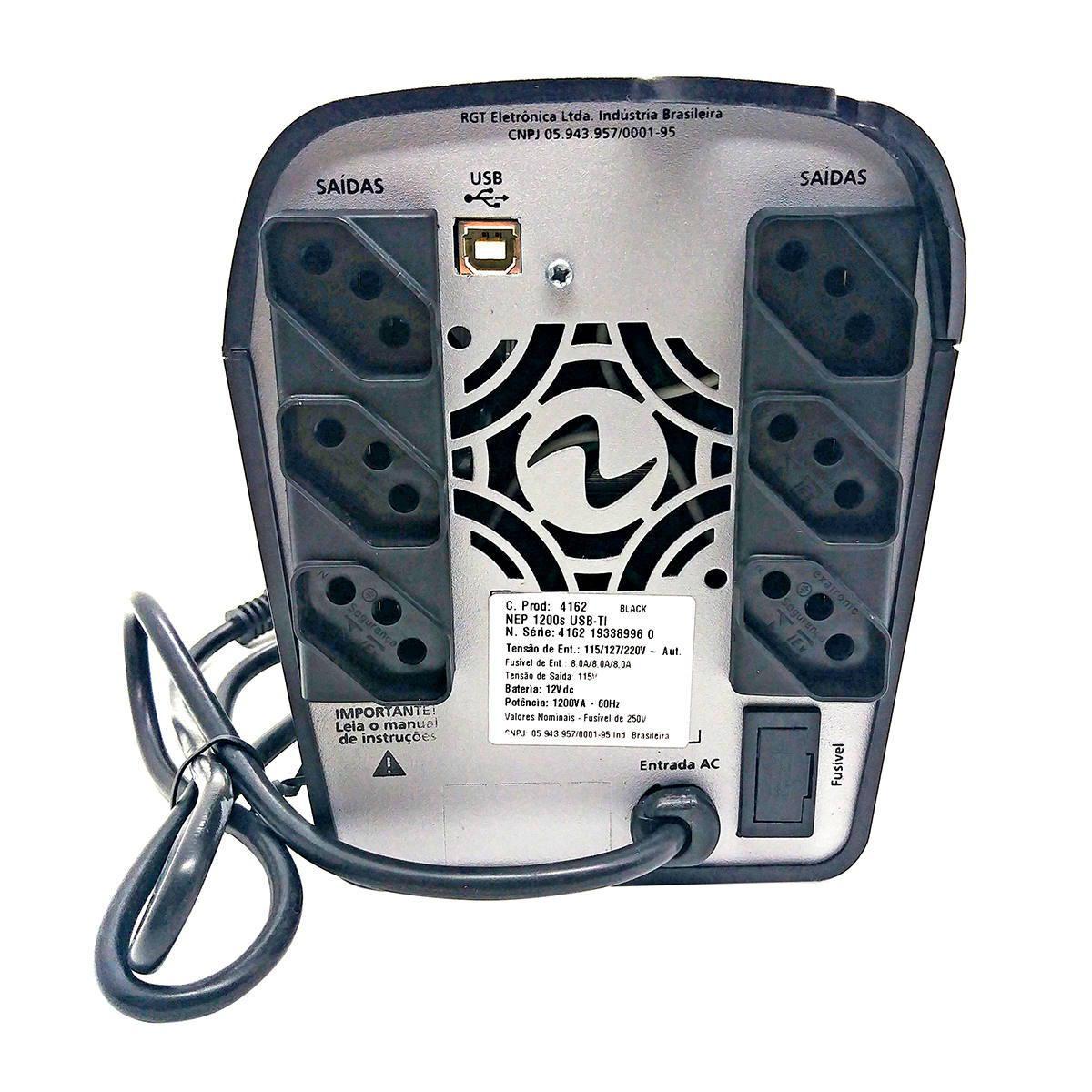 Miniatura Nobreak Senoidal Puro 1200Va 840W 3 Em 1 Ragtech Easy Pro