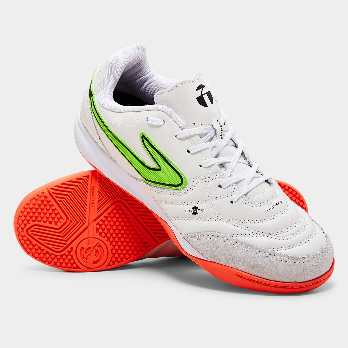 Miniatura Chuteira Futsal Topper Maestro PRO V Unissex Branco+Verde - 37