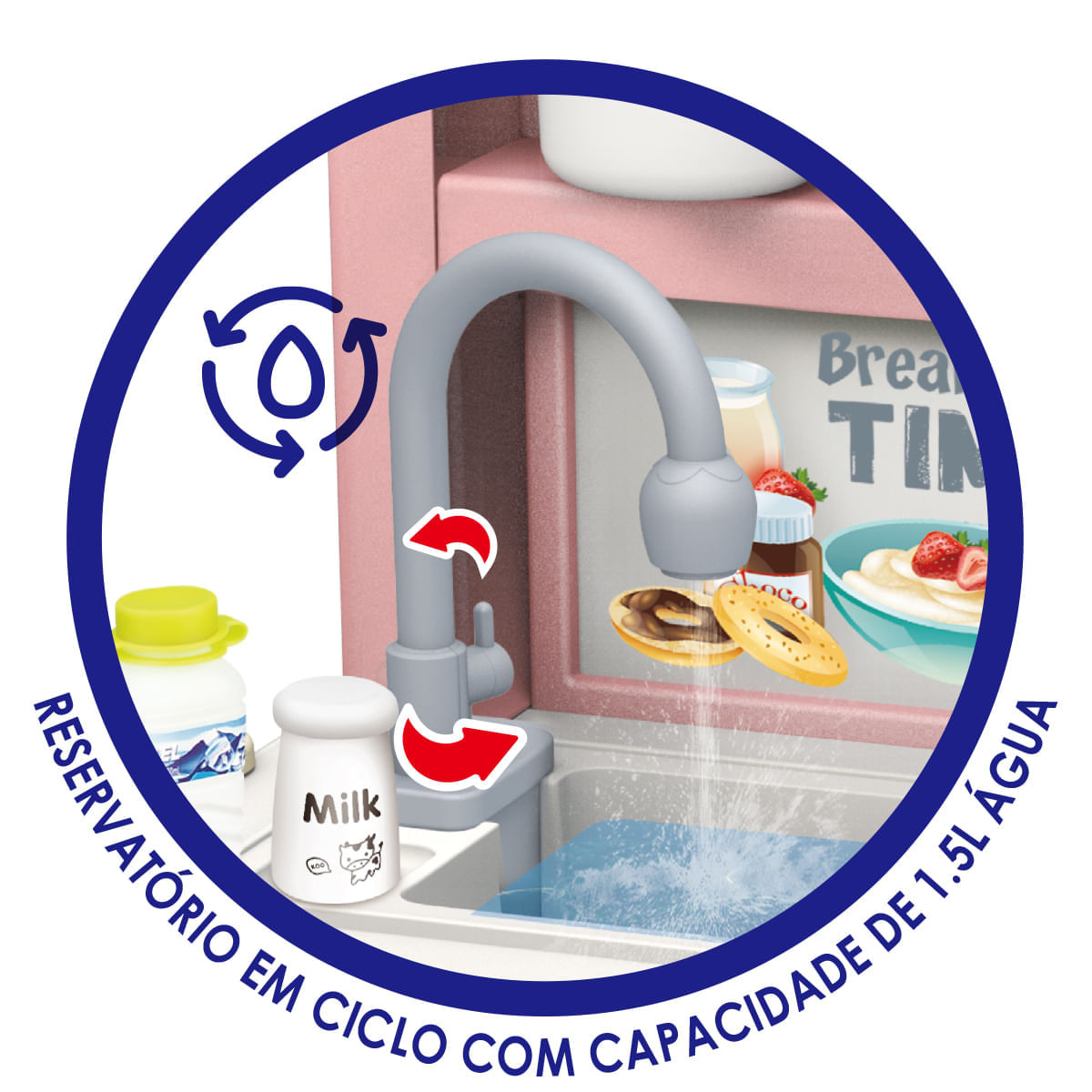 Miniatura Cozinha Infantil Completa Forno e Fogão Grande Interativa Com Efeitos Master Cook Rosa Replay Kids Cozinha Infantil Completa C/ Efeitos MasterCook Replay Kids