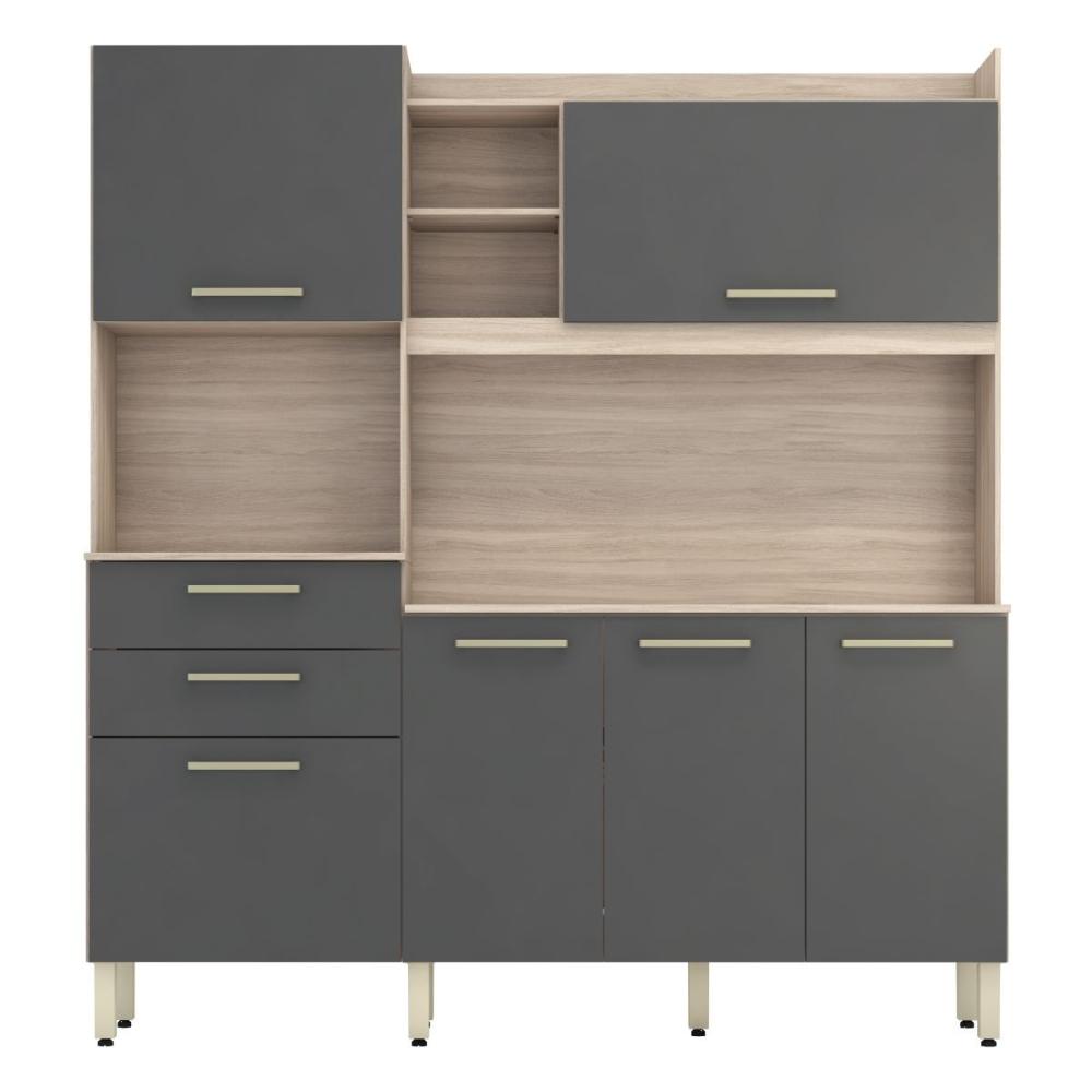 Miniatura Armario De Cozinha 6 Portas 2 Gavetas Select Demobile Avena/Grafito