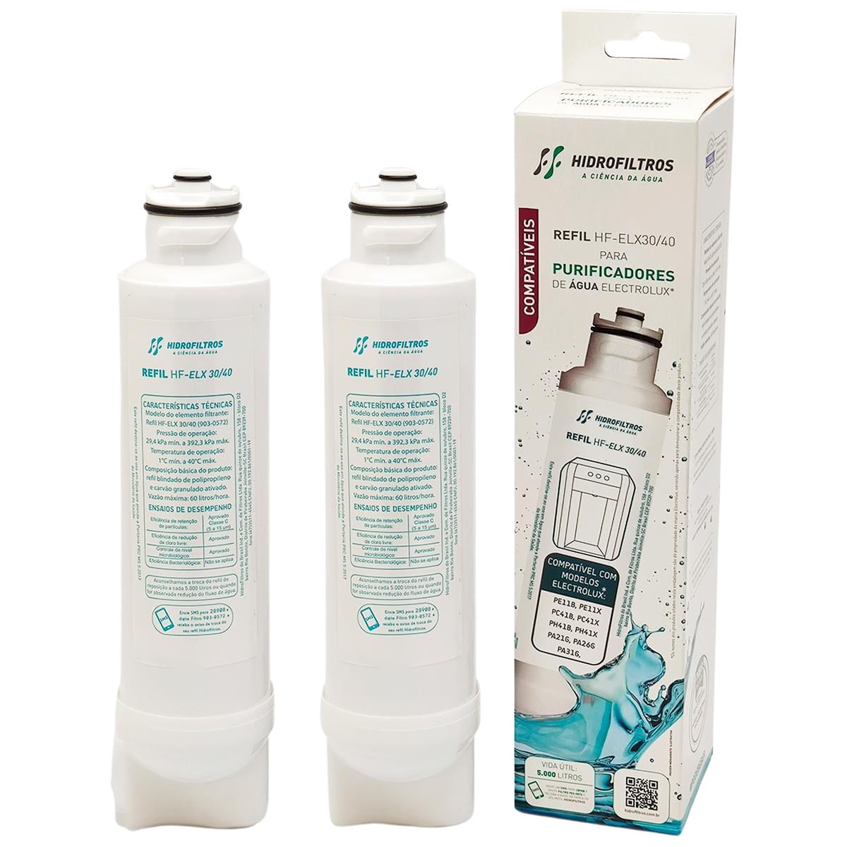 Miniatura Kit 2 Refil Hf-Elx-30/40 Para Filtro Electrolux - Branco