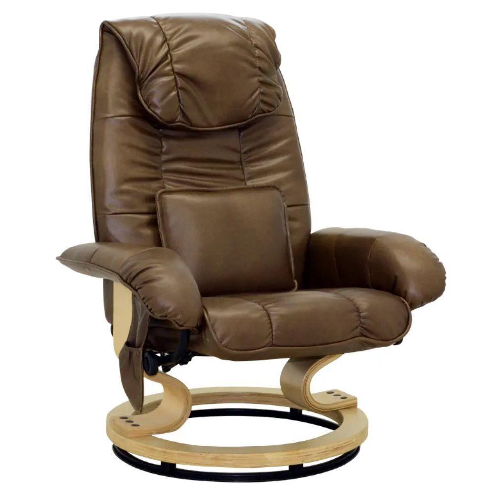 Miniatura Poltrona Do Papai Massageadora Elétrica Com Puff Louis R02 Pu Marrom - Mpozenato