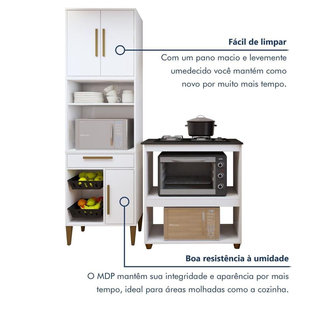 Miniatura Conjunto 2 Peças Paneleiro com Fruteira e Balcão 4 Bocas Santo Andre Branco
