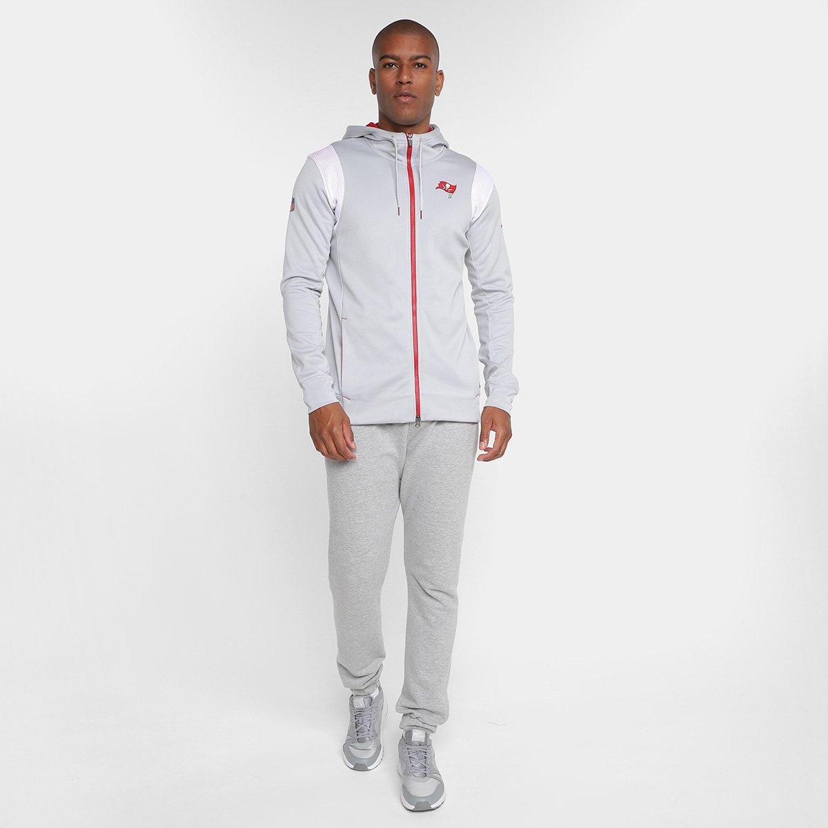 Miniatura Jaqueta Nike NFL Tampa Bay Buccaneers Masculina Cinza - P