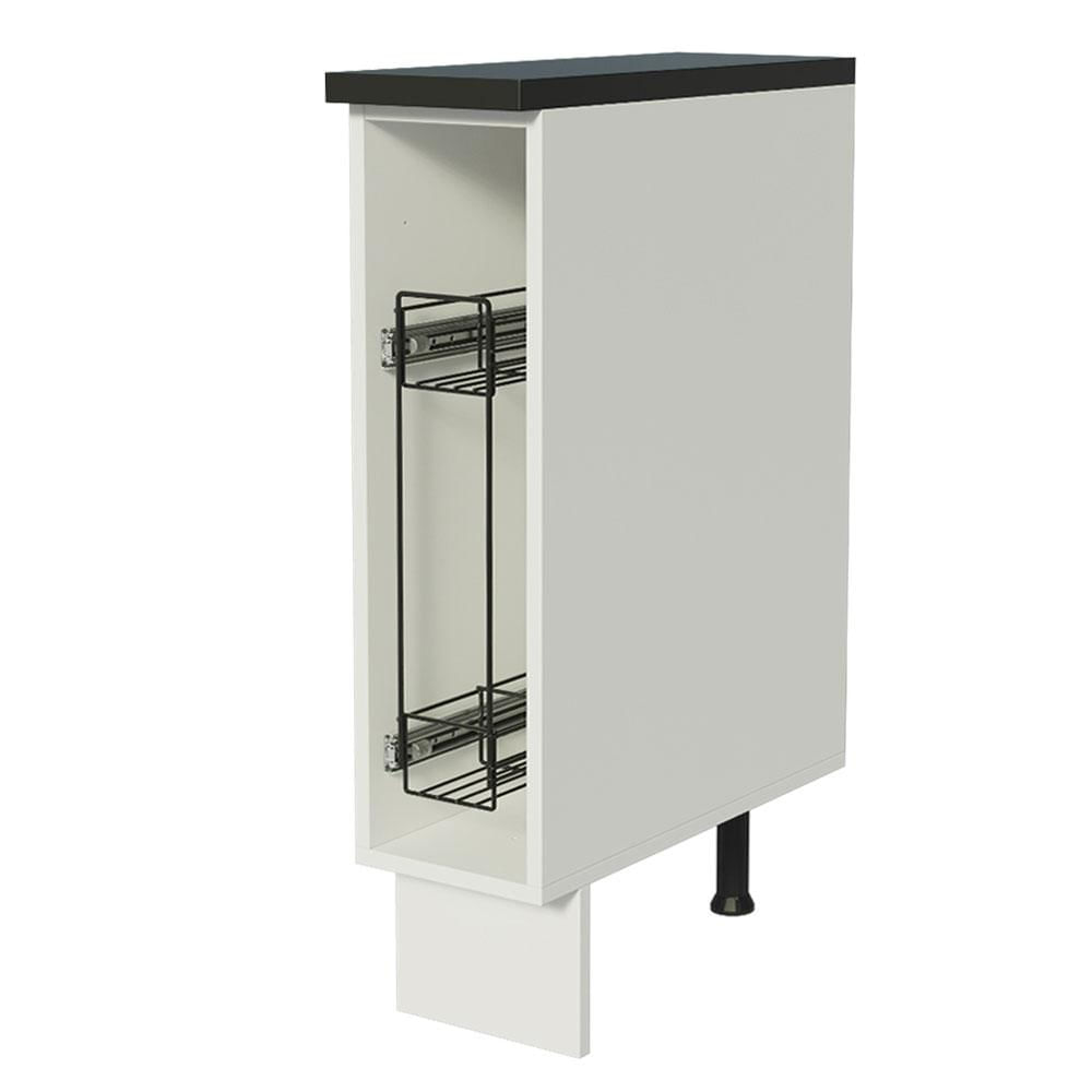 Miniatura Balcão Porta-Temperos Armário de Cozinha 100% MDF 20 cm (Com Tampo) Branco Acordes Madesa Branco