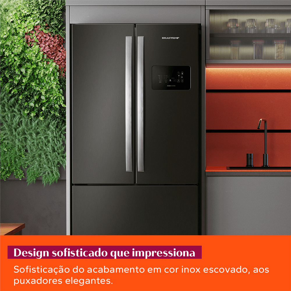 Geladeira Brastemp Frost Free French Door A+++ 554 litros cor Black Inox - BRO85AE 110v
