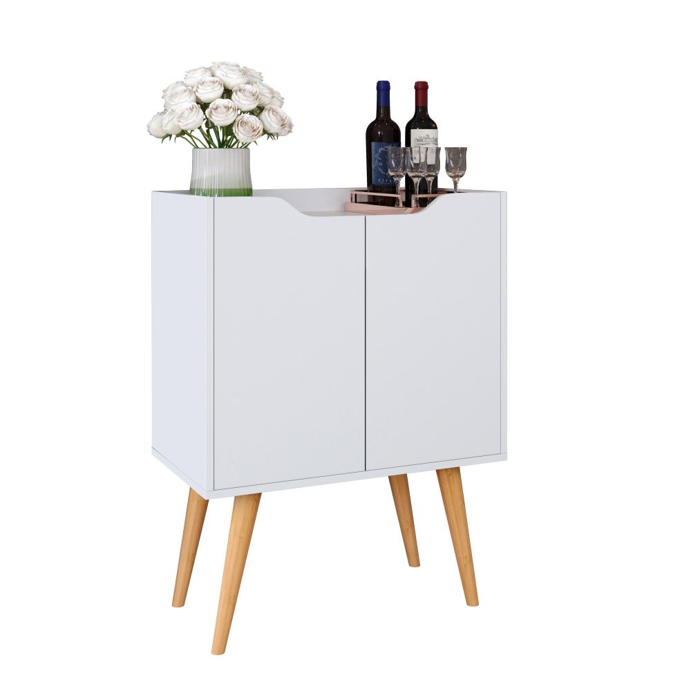 Aparador Buffet 2 Portas Com Prateleira Retrô Veneza - Branco Acetinado - Lojas RPM