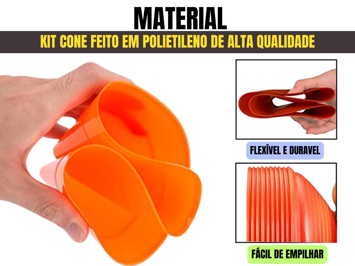 Miniatura Kit Cone Treinamento Agilidade Chapéu Chinês 50Un Sacolinha