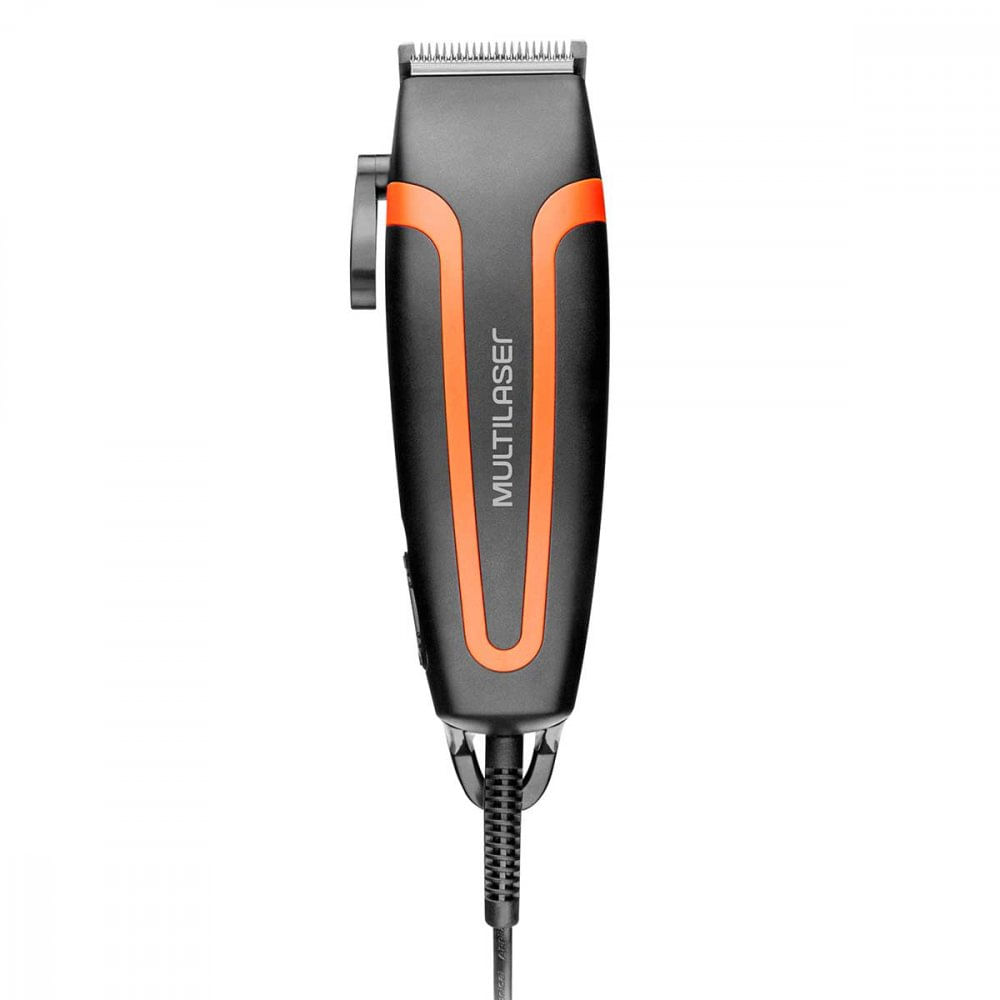 Miniatura Máquina de Cortar Cabelo Multilaser Men Care EB055 4 em 1 Preto com Laranja - 110V