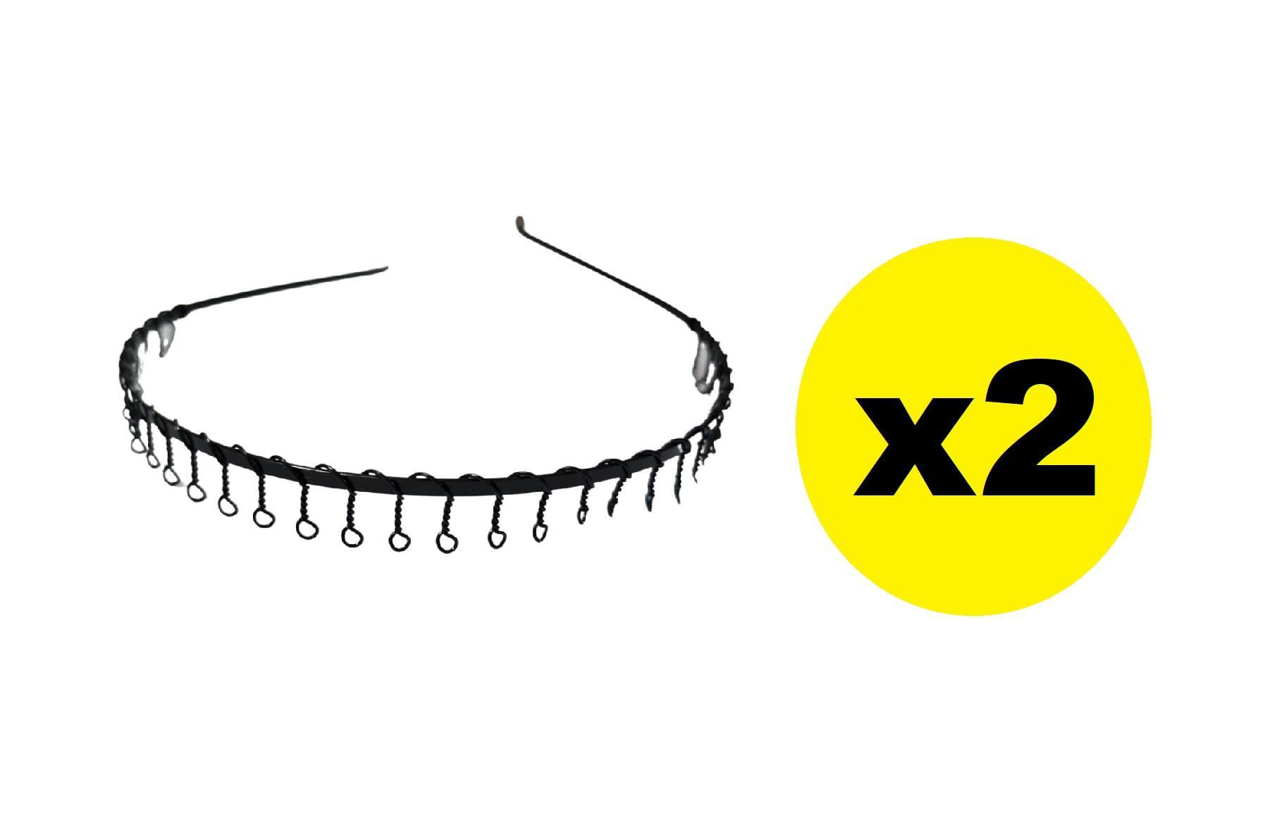 Miniatura 2 Tiaras Arco De Ferro Metal Preto Acessório De Cabelo 14Cm