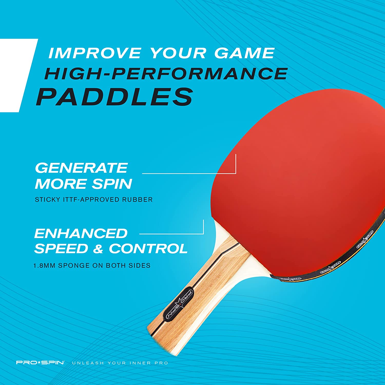 PROSPIN Kit de Ping Pong com Mesa Portátil 2 Raquetes 3 Bolas e Estojo Compacto VermelhoPreto