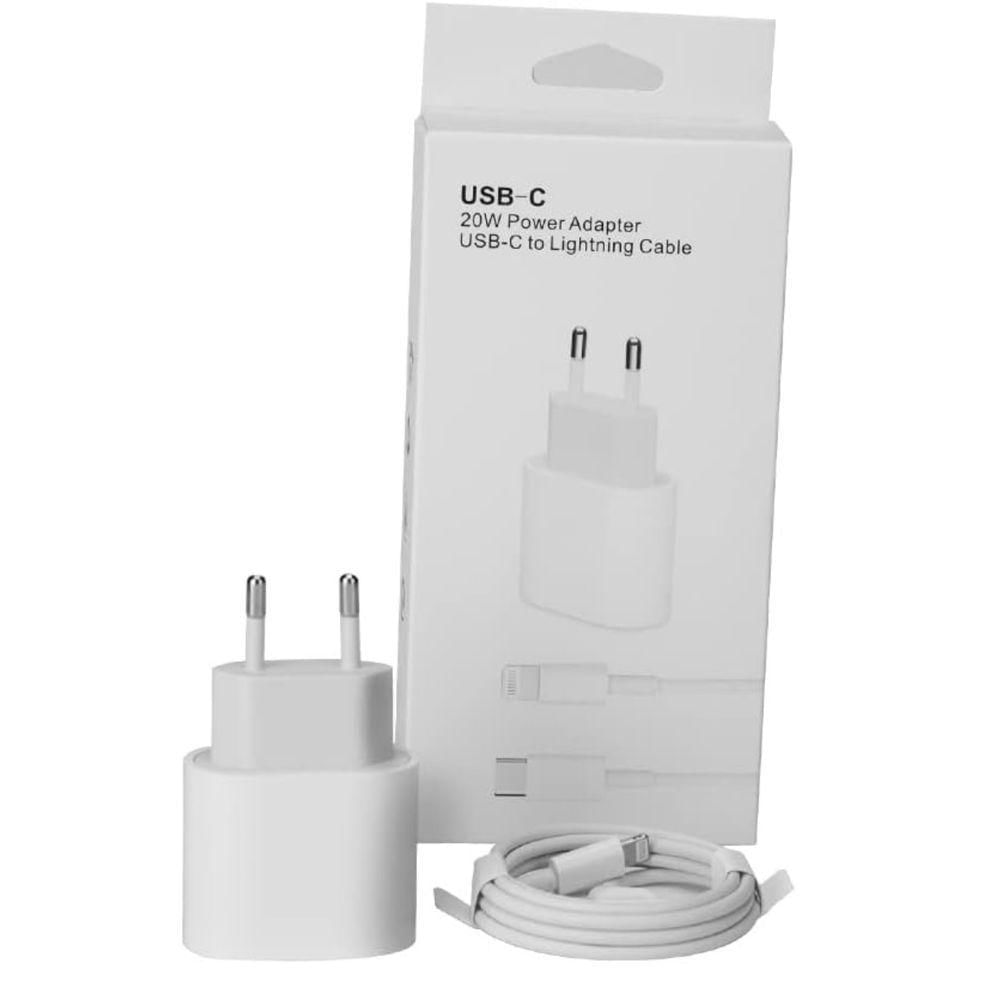 Miniatura Carregador Turbo Para Celular Iphone 20w Usb Tipo C