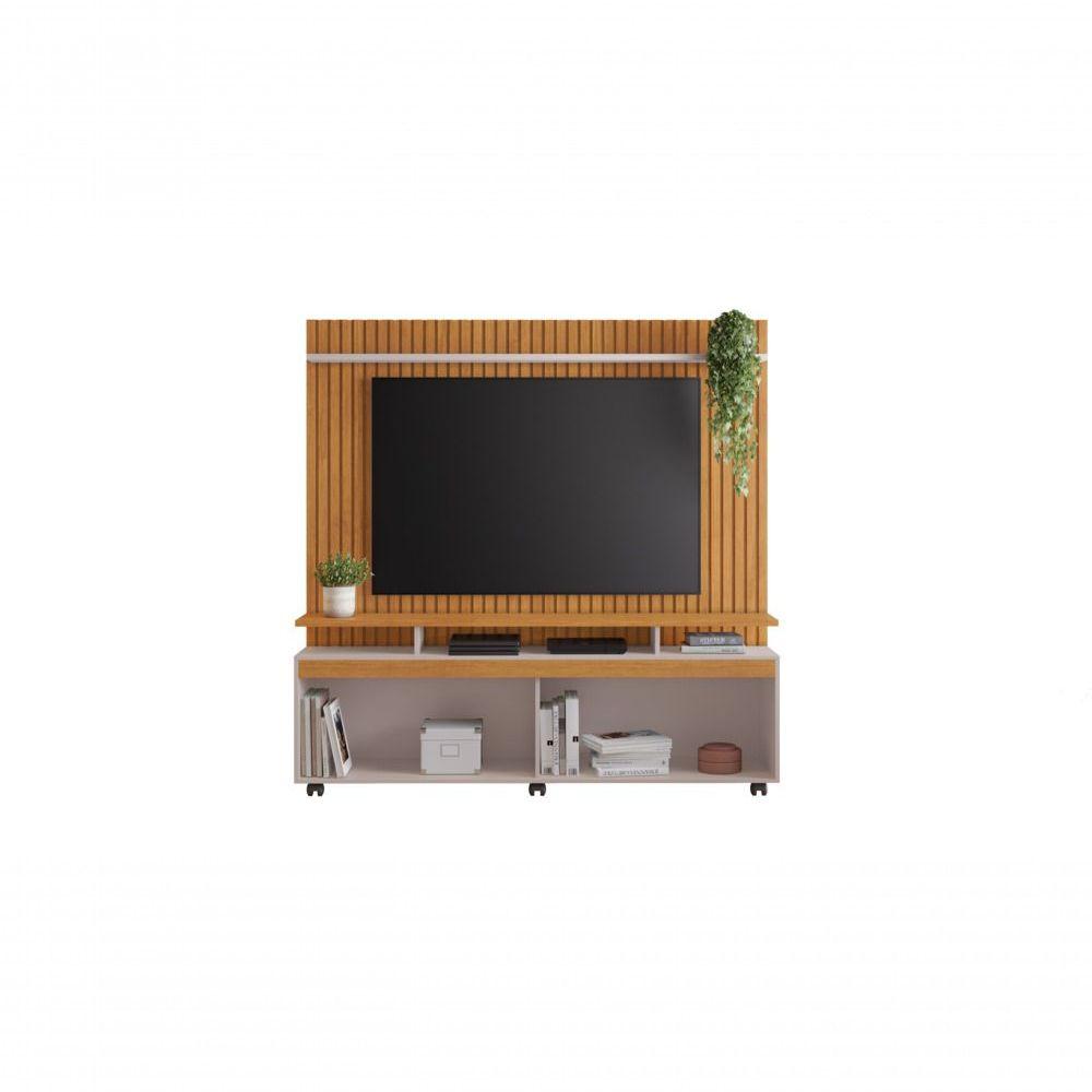 Miniatura Estante Home Para Tv Até 65 Polegadas Conceito Candian Jcm Movelaria Cinamomo-off White